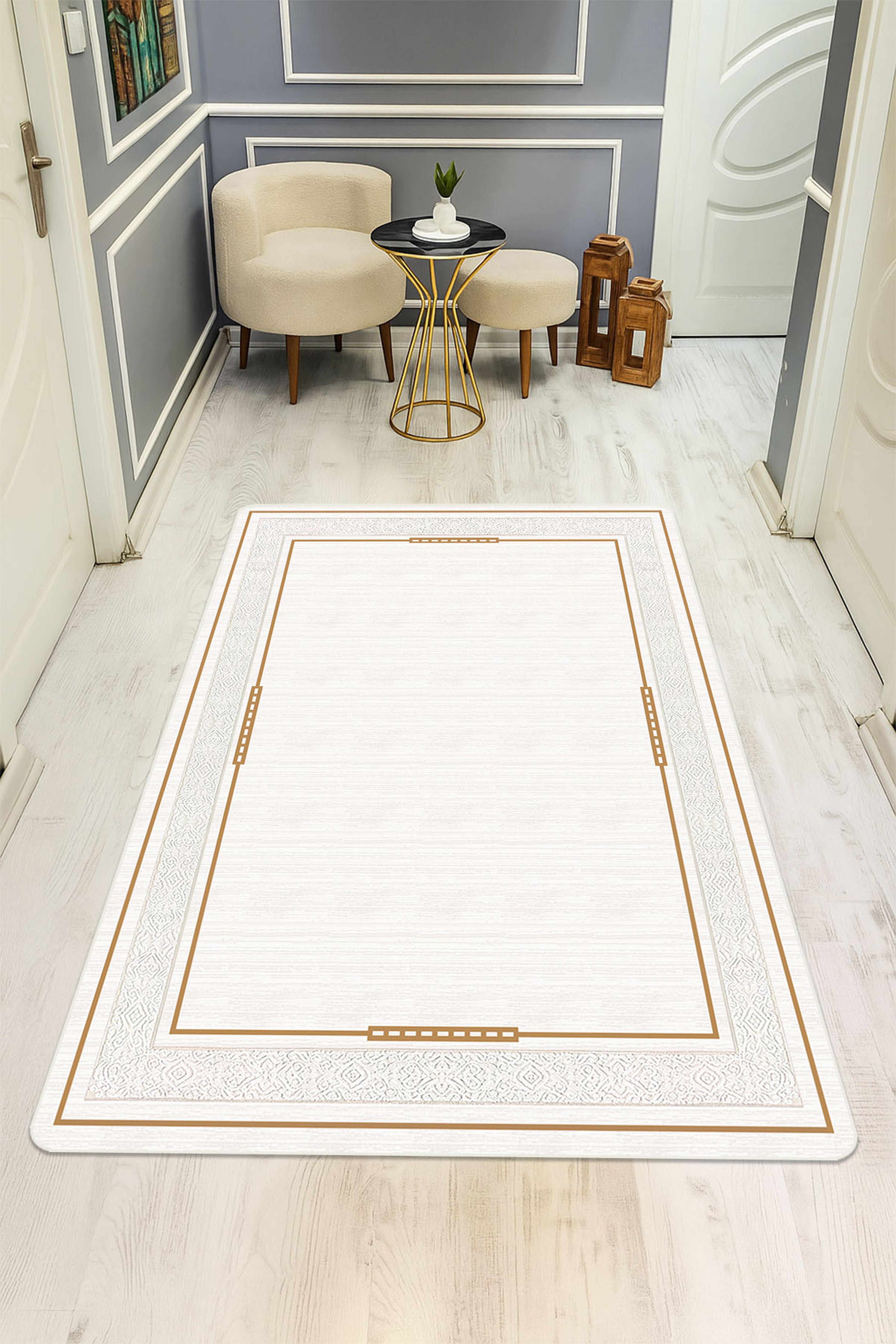 Modern Desenli Dijital Baskı Kaymaz Taban Halı H1034