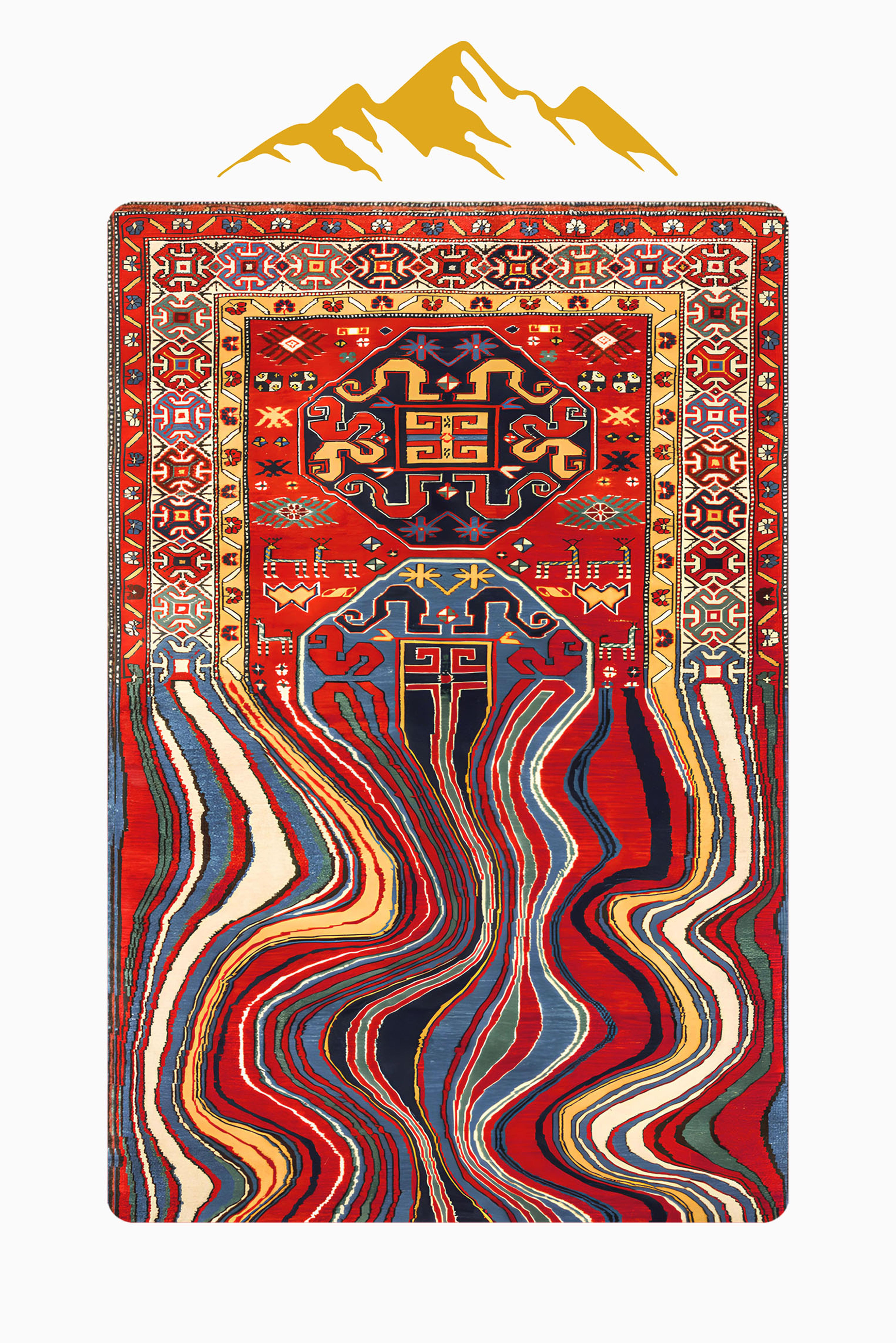 Modern Desenli Dijital Baskı Kaymaz Taban Halı H1044