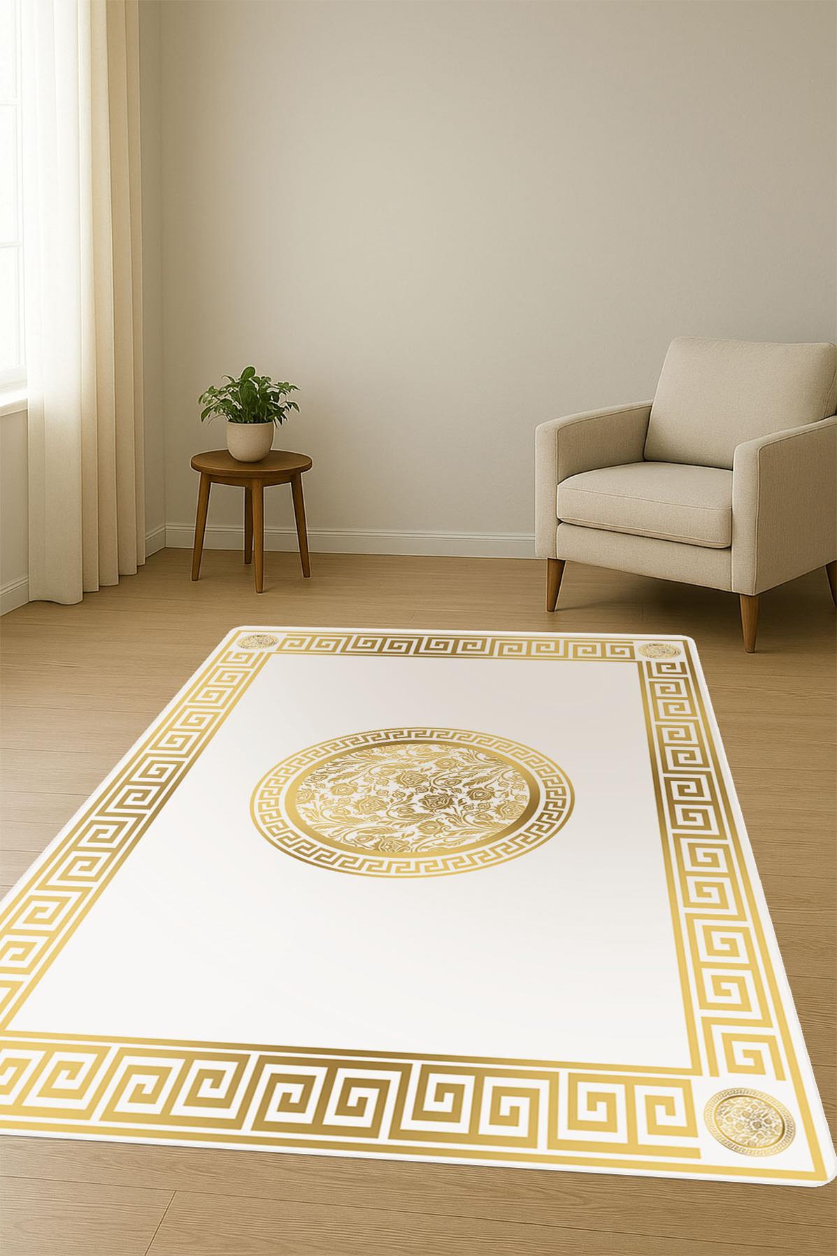 Modern Desenli Dijital Baskı Kaymaz Taban Halı H0866