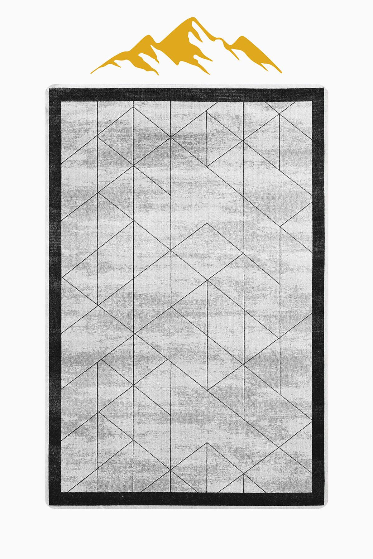 Modern Desenli Dijital Baskı Kaymaz Taban Halı H0291