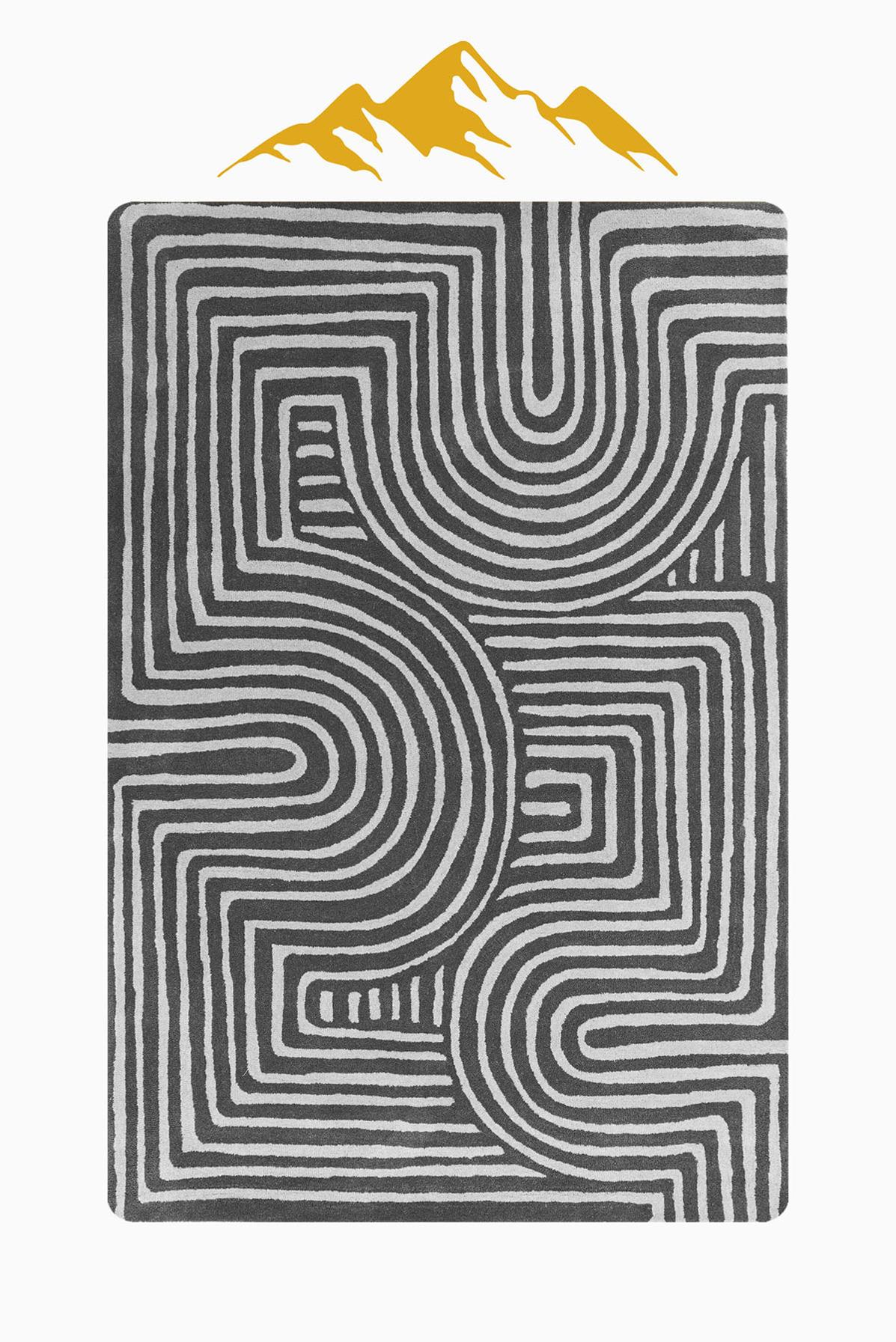 Modern Desenli Dijital Baskı Kaymaz Taban Halı H1128