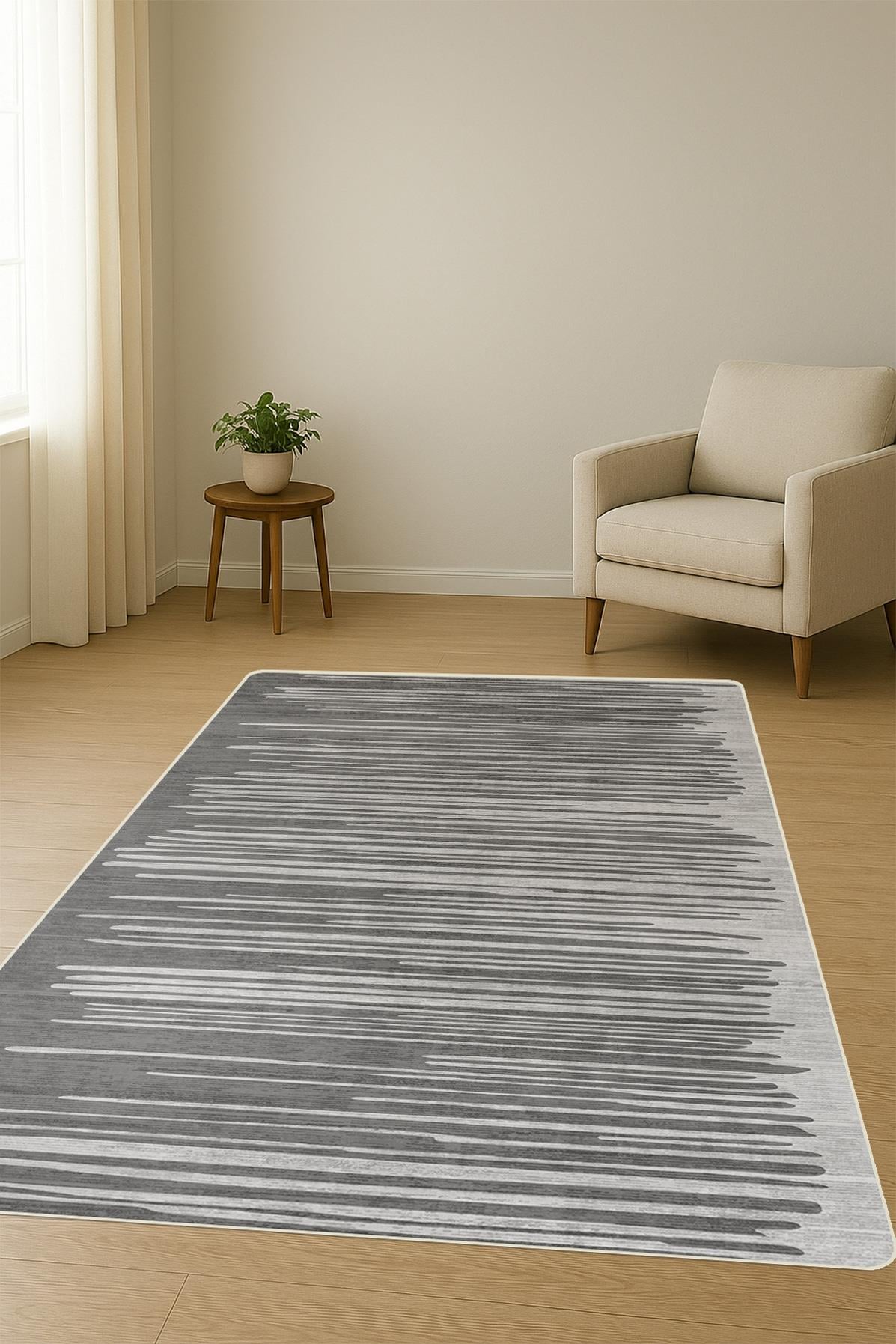 Modern Desenli Dijital Baskı Kaymaz Taban Halı H1130