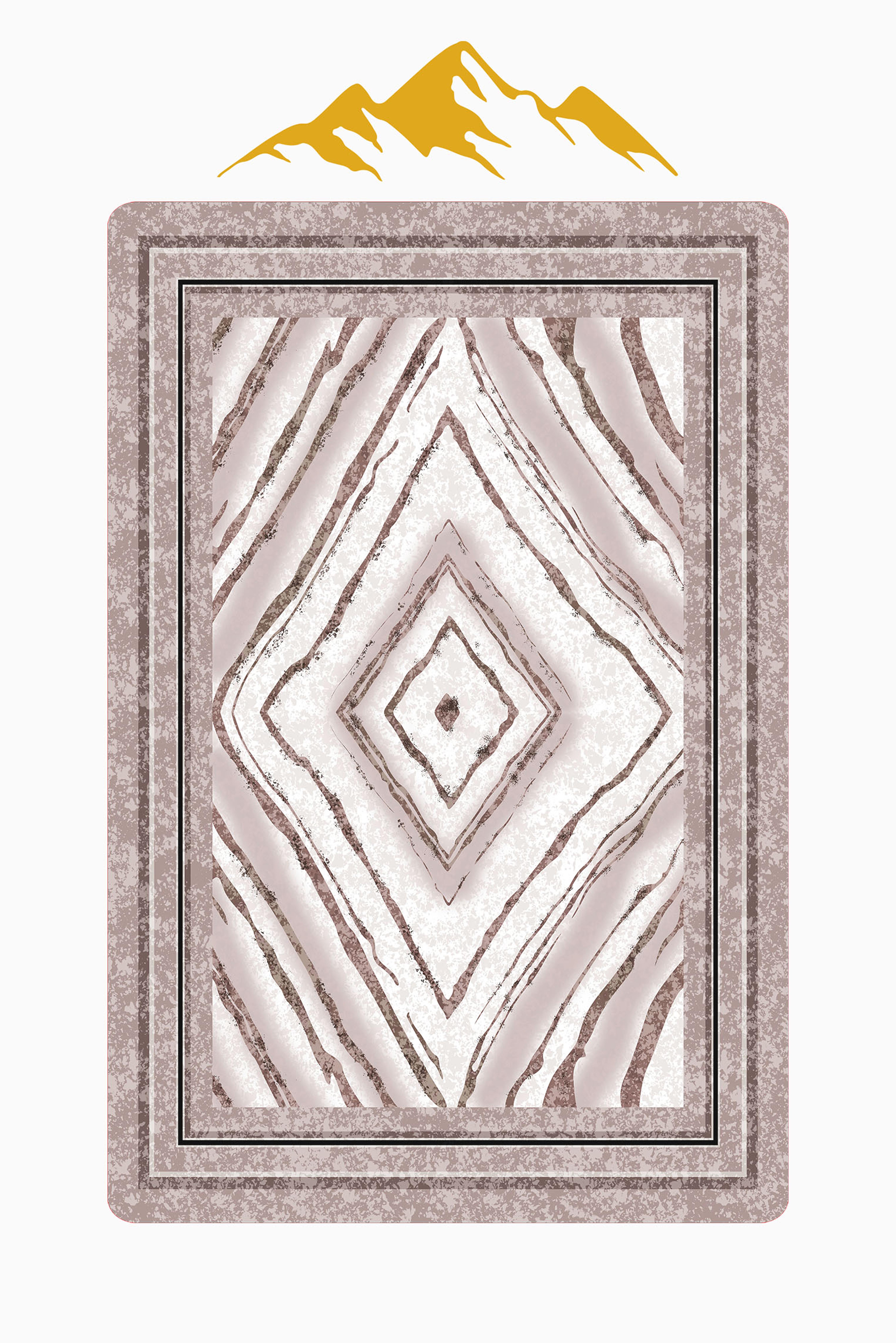 Modern Desenli Dijital Baskı Kaymaz Taban Halı H1059