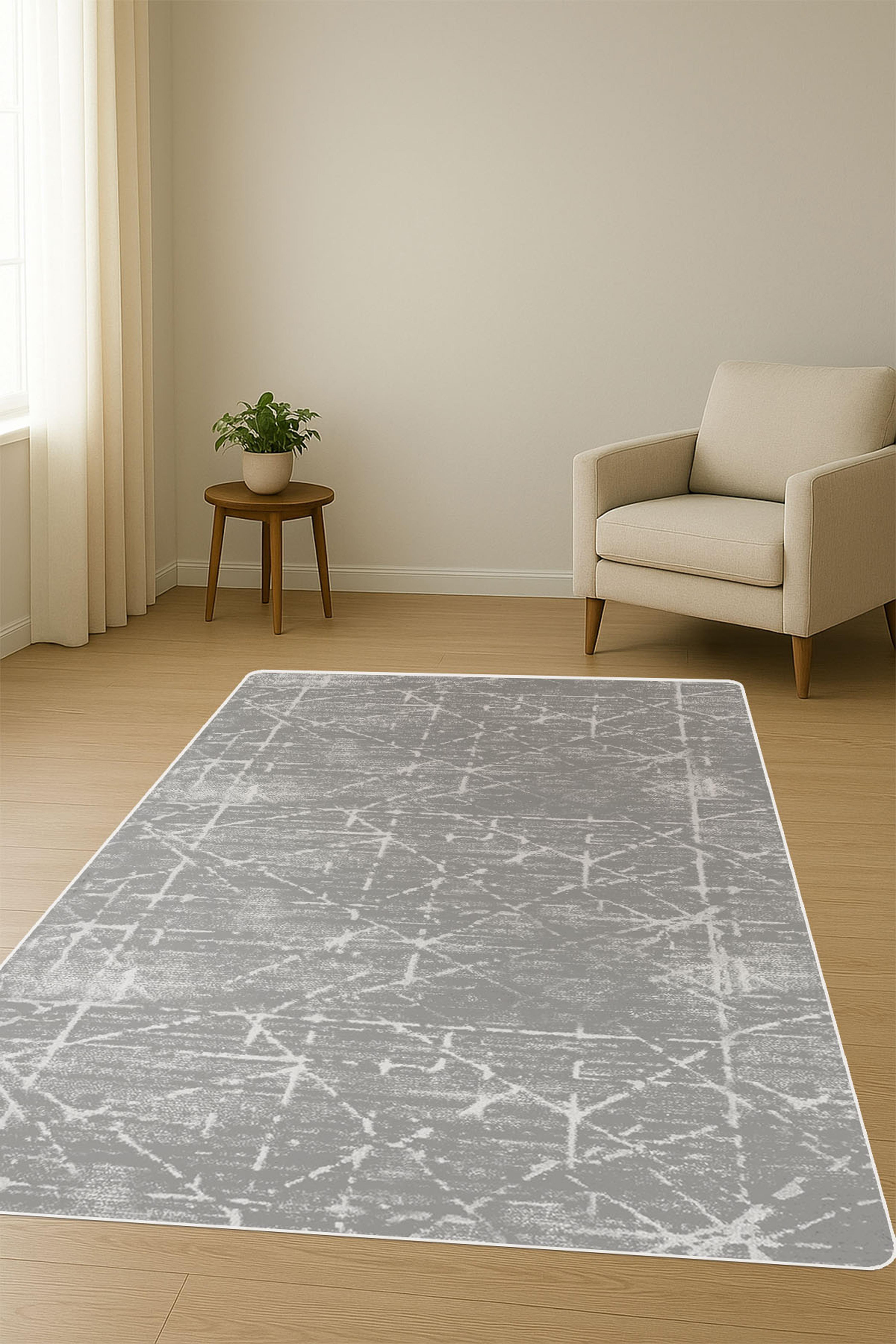 Modern Desenli Dijital Baskı Kaymaz Taban Halı H1038