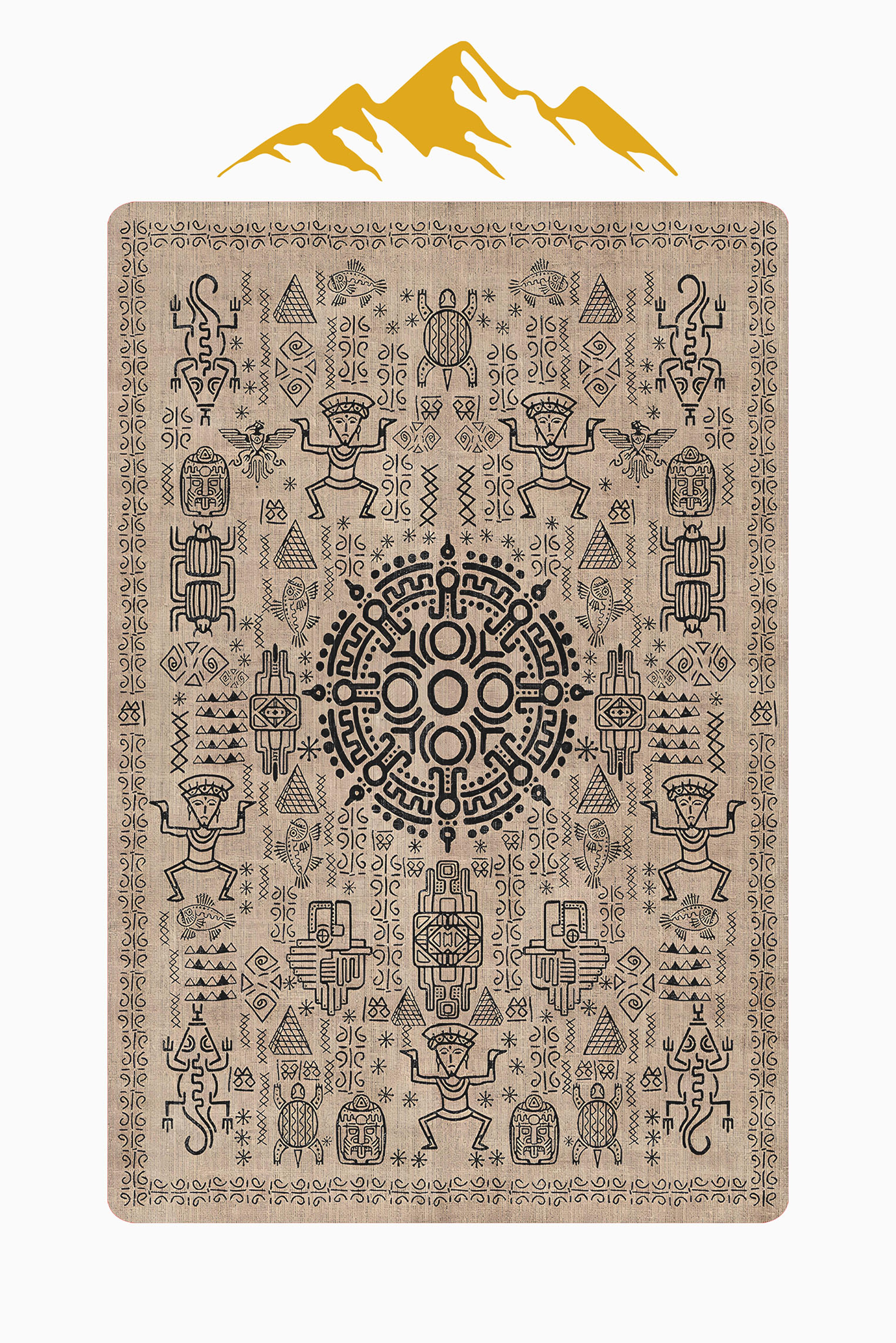 Modern Desenli Dijital Baskı Kaymaz Taban Halı H1091