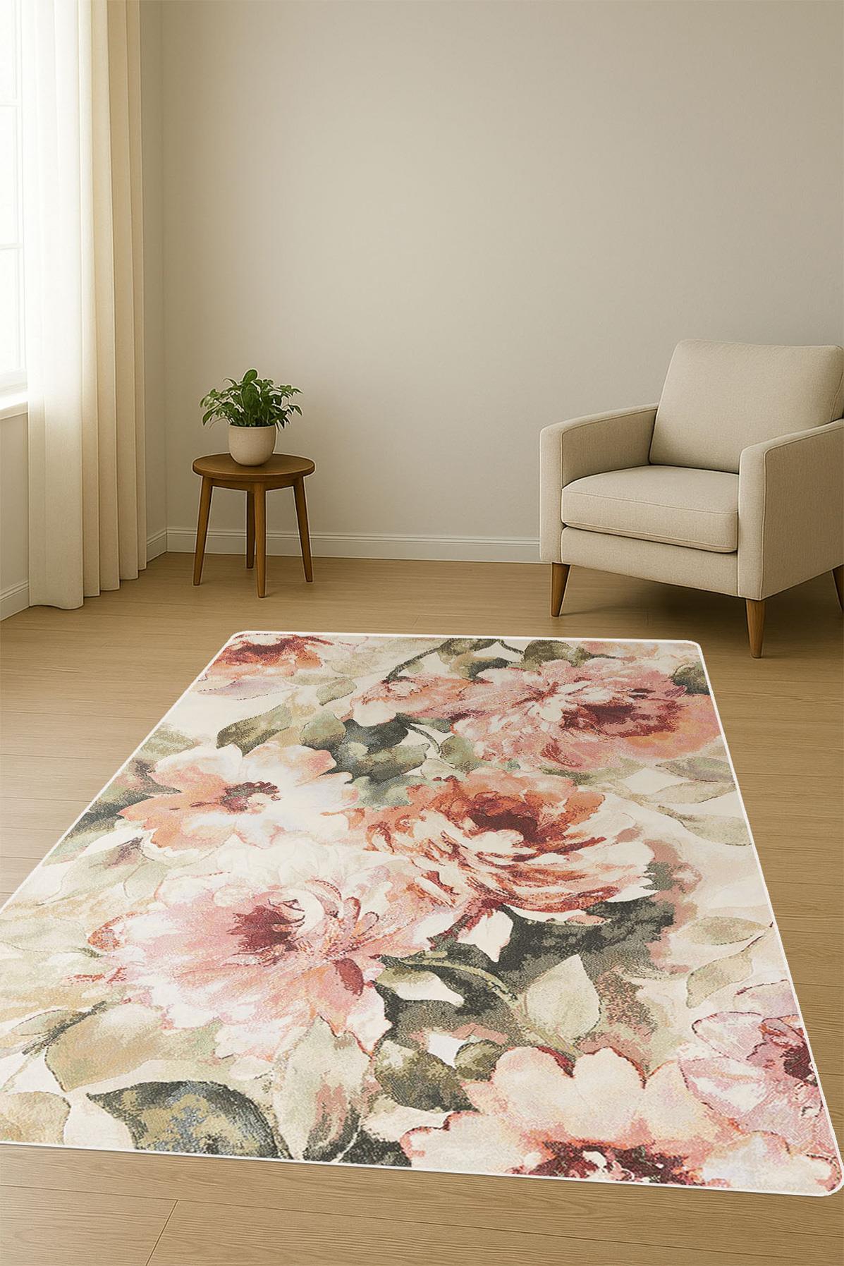 Modern Desenli Dijital Baskı Kaymaz Taban Halı H1118