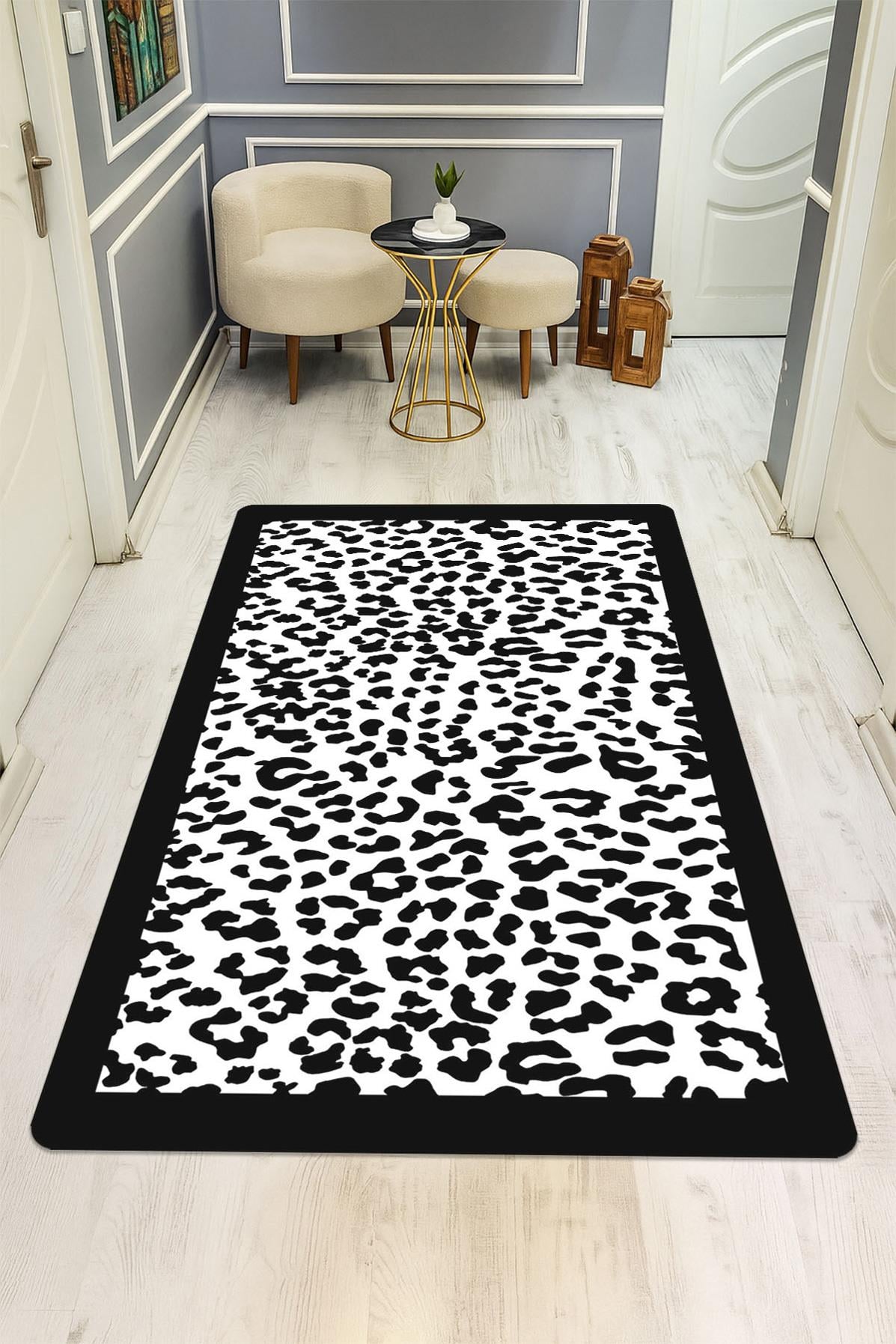 Modern Desenli Dijital Baskı Kaymaz Taban Halı H0136