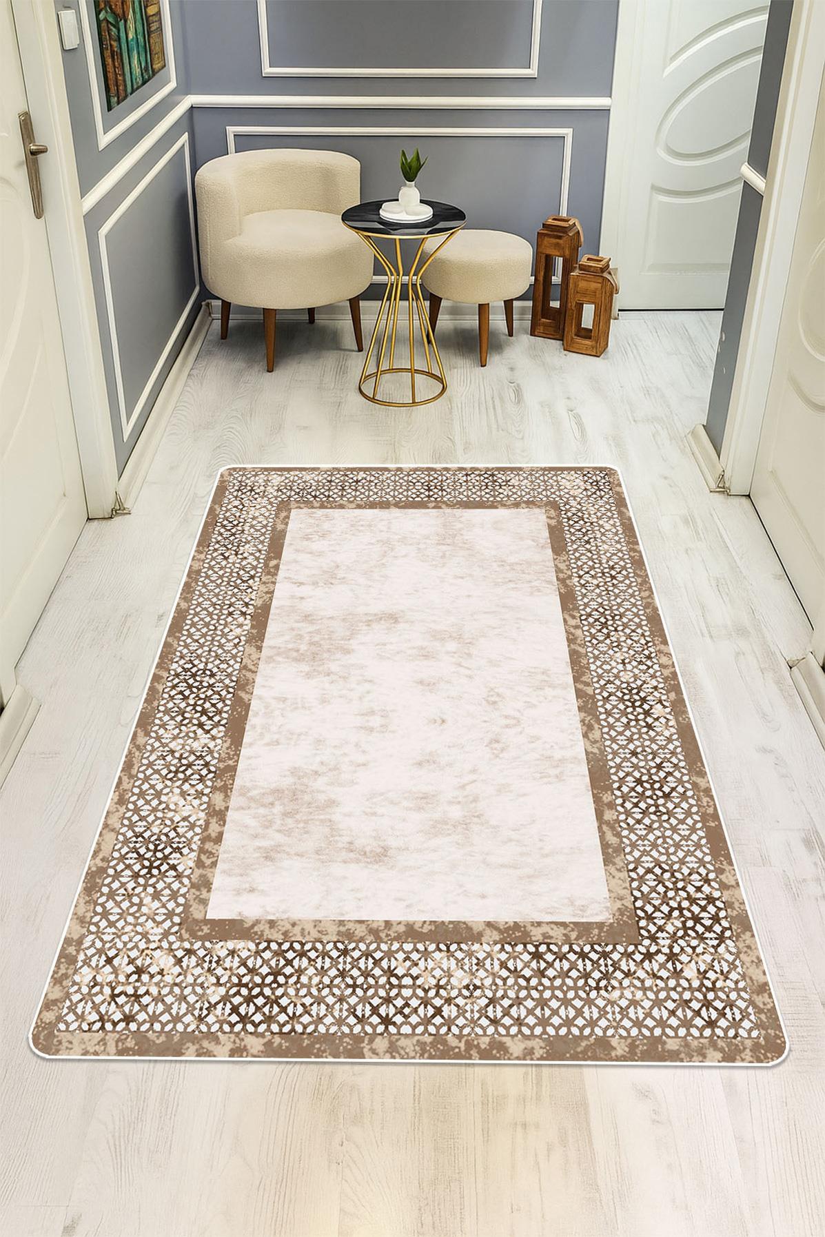 Modern Desenli Dijital Baskı Kaymaz Taban Halı H0265
