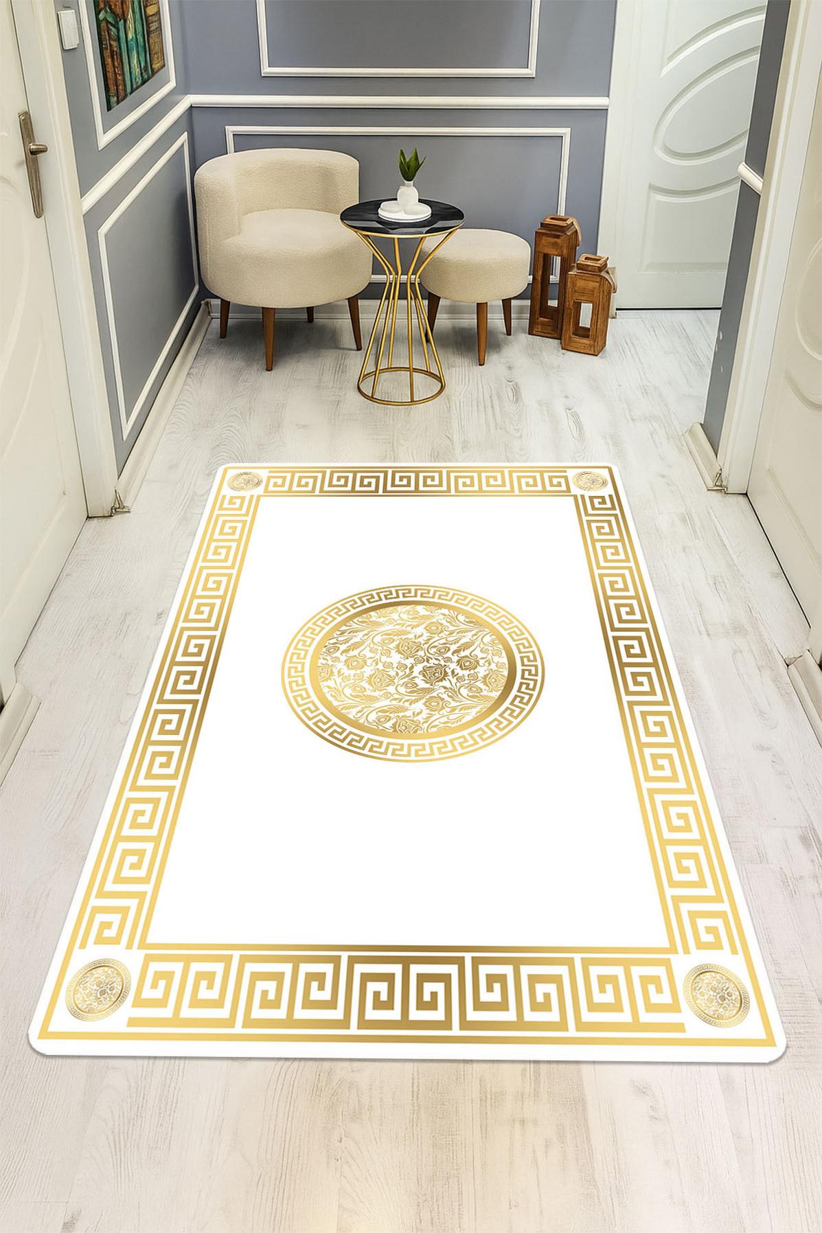 Modern Desenli Dijital Baskı Kaymaz Taban Halı H0866