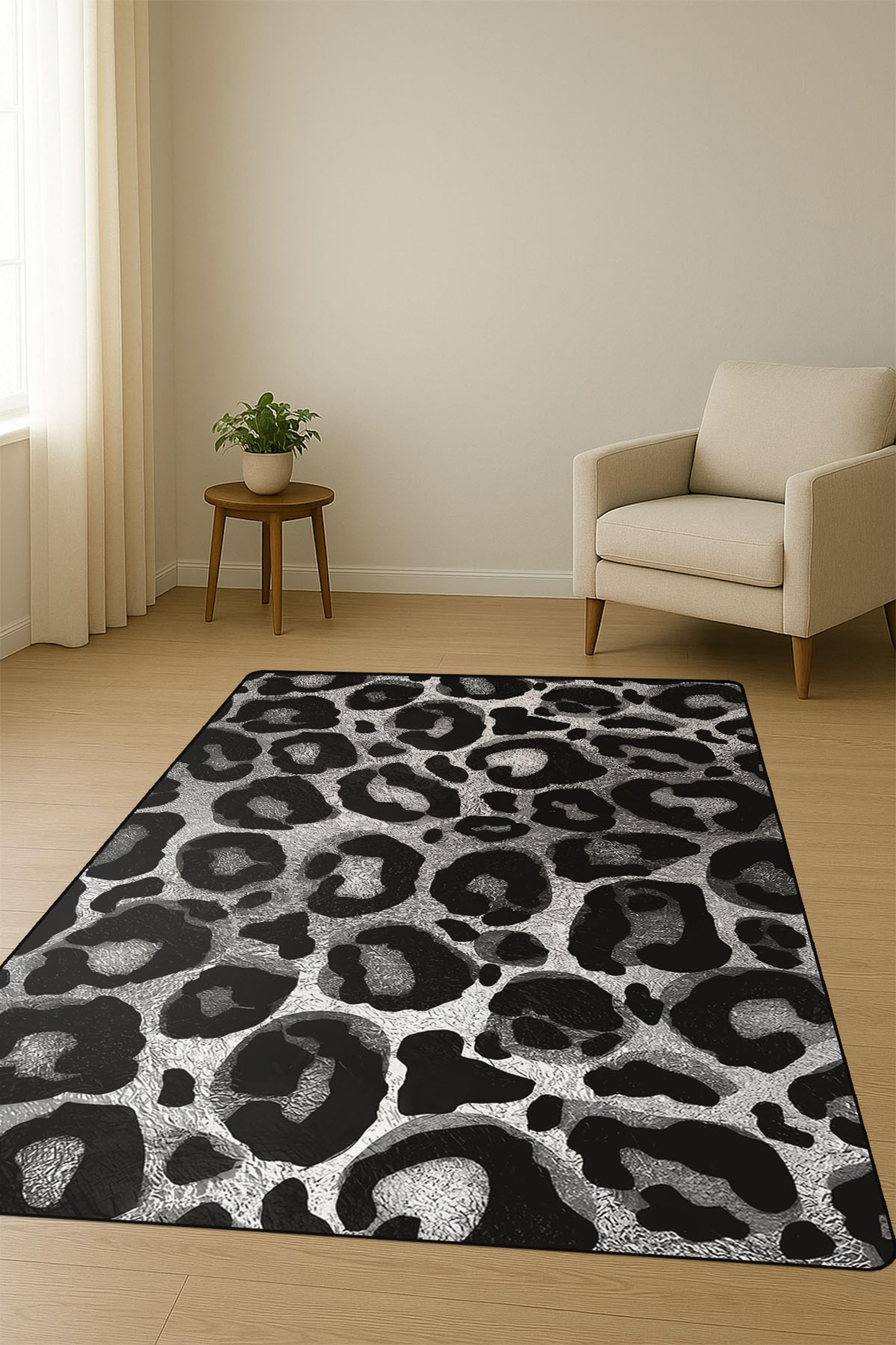 Modern Desenli Dijital Baskı Kaymaz Taban Halı H1084