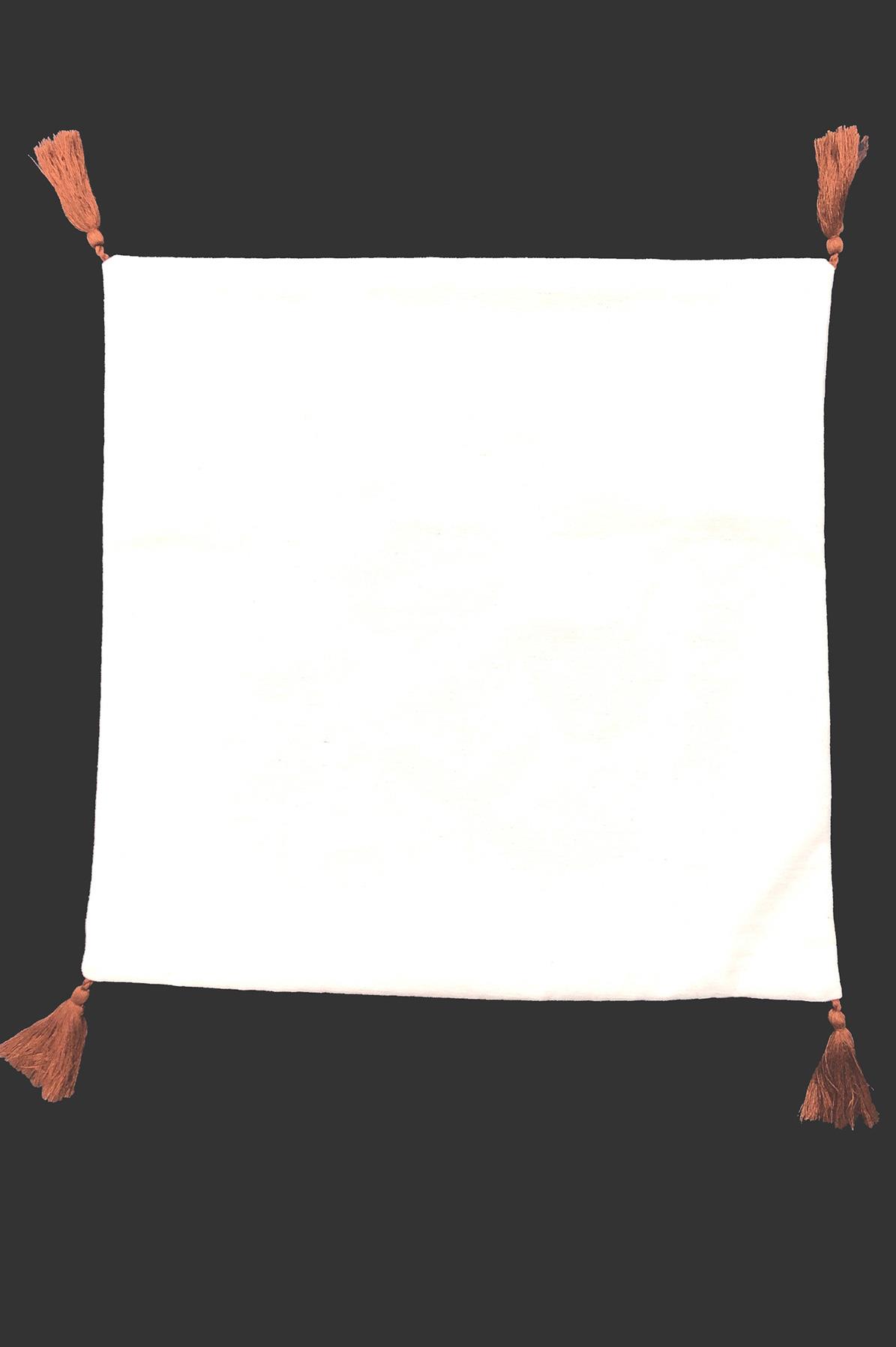 Nakışlı Püsküllü Dekoratif Kırlent Kılıfı Takımı (4 Parça - 43x43 cm) NKK003