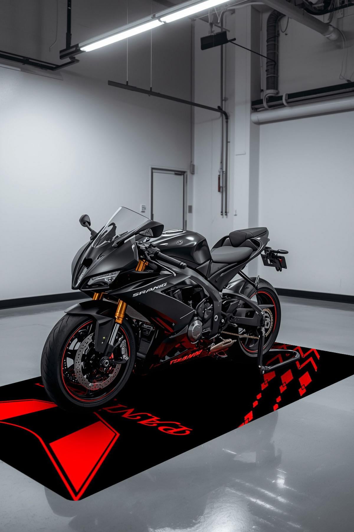 PANIGALE Motor Matı Süngerli Kaymaz Dot Taban Dijital Baskı Motor Halısı MTR0002
