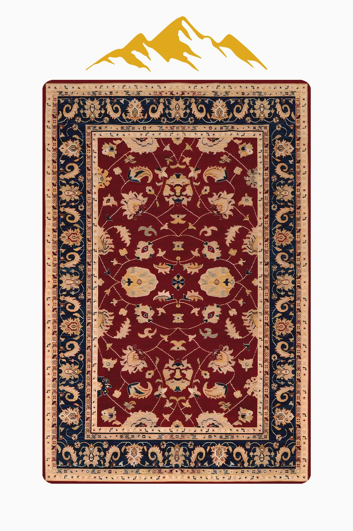 Vintage Desen Dijital Baskı Kaymaz Taban Halı H1051