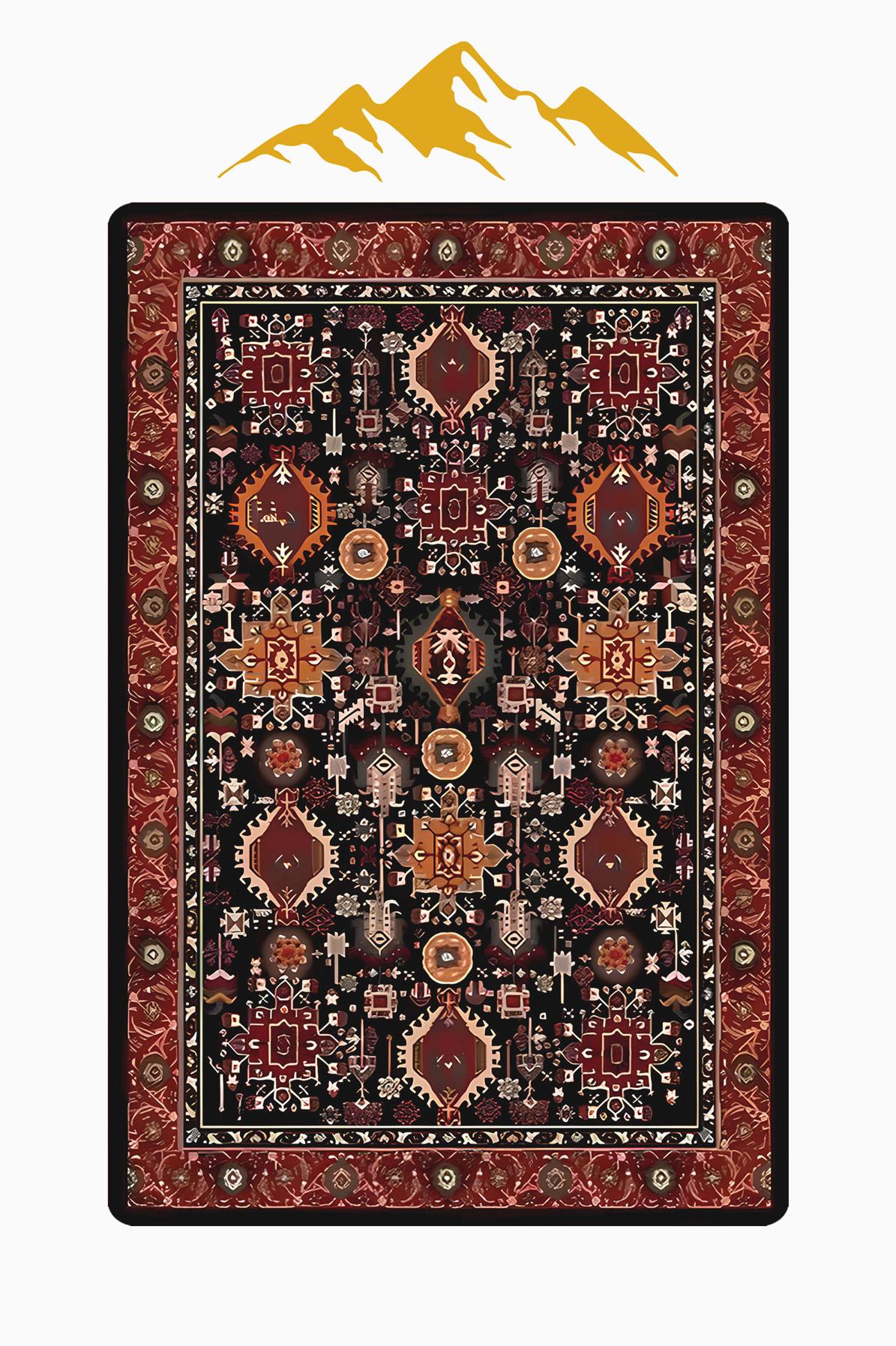 Vintage Desen Dijital Baskı Kaymaz Taban Halı H1049