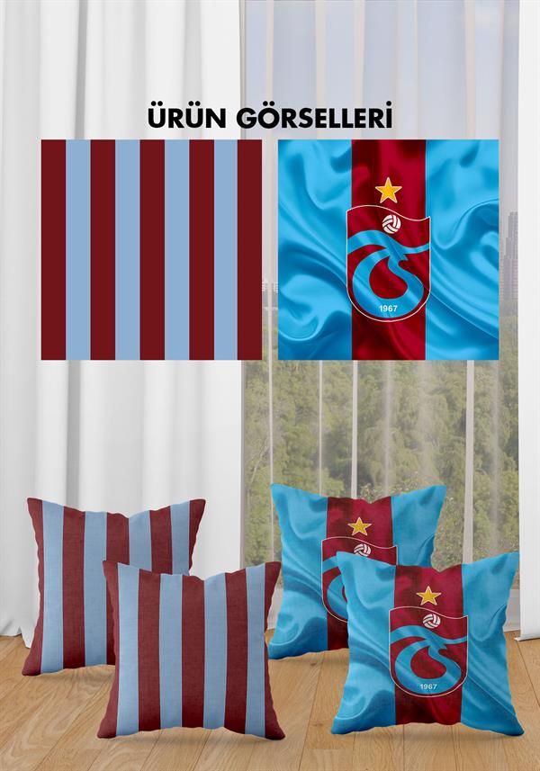 Çift Taraf Baskılı Parlak Kadife Kumaş  Modern Desen 4 adet Kırlent Kılıf Seti