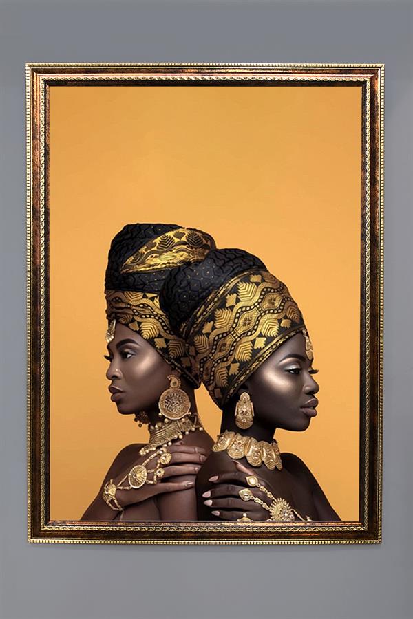 Dekoratif Afrikalı Kadın Desenli Modern Tablo 50x70 CM