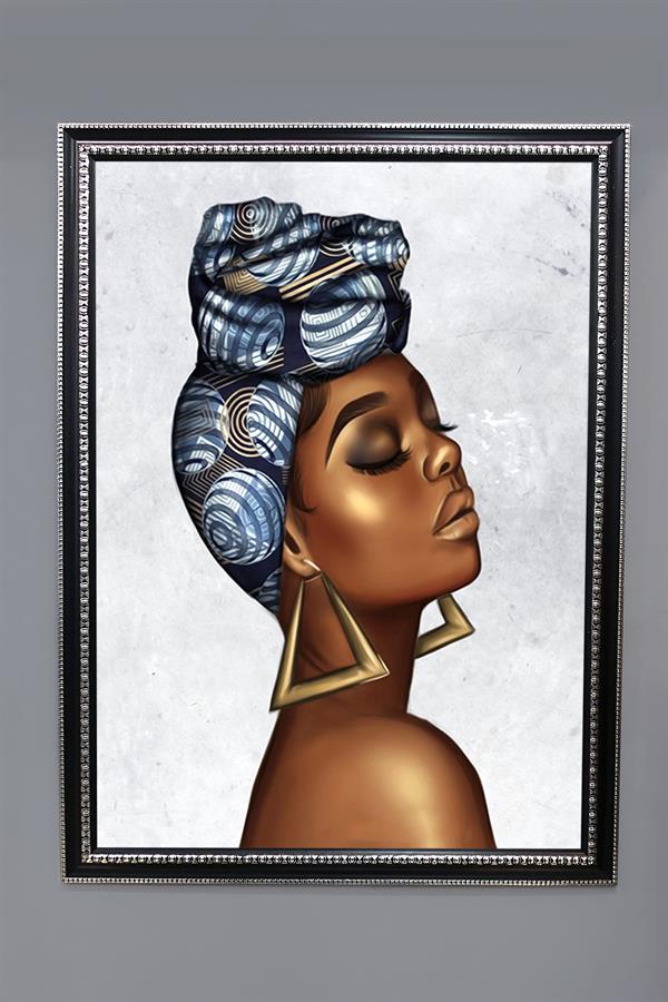 Dekoratif Afrikalı Kadın Desenli Modern Tablo 50x70 CM