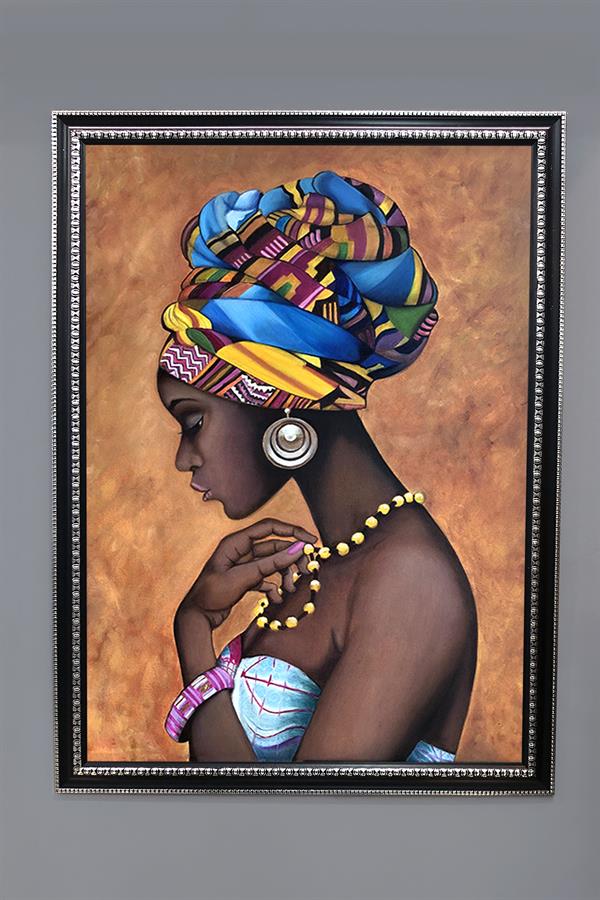 Dekoratif Afrikalı Kadın Desenli Modern Tablo 50x70 CM