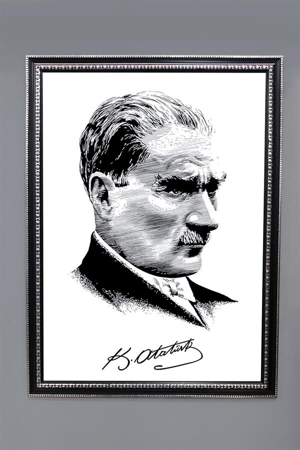 Dekoratif Atatürk Portresi Desenli Modern Tablo 50x70 CM