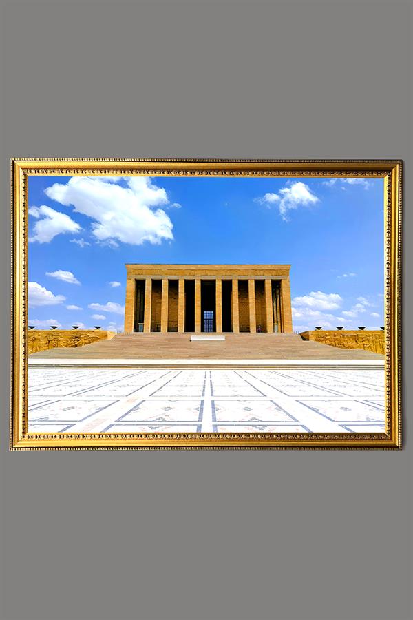 Dekoratif Modern Anıtkabir Desenli Çerçeveli Tablo Duvar Tablosu 50x70cm ATA15