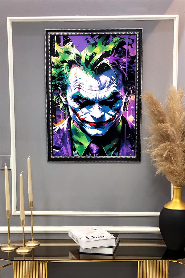 Dekoratif Modern Çerçeveli Joker Desenli Duvar Tablosu 50x70 CM