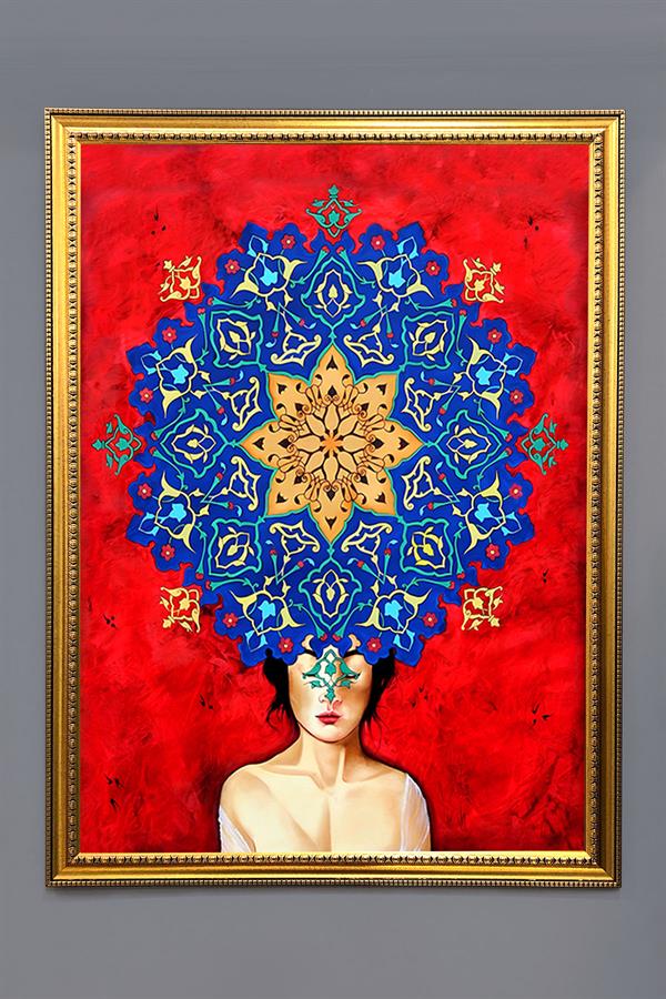 Dekoratif Modern Çerçeveli Marjinal Desenli Duvar Tablosu 50x70 CM