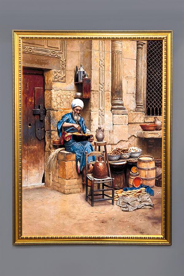Dekoratif Modern Çerçeveli Oryantalist Osmanlı Desenli Duvar Tablosu 50x70 CM OSMN03