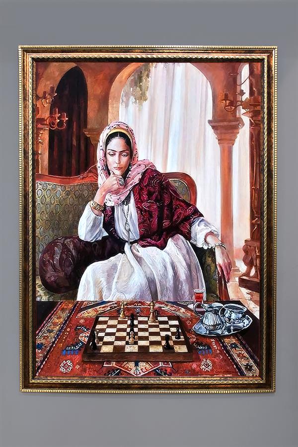 Dekoratif Modern Çerçeveli Oryantalist Osmanlı Desenli Duvar Tablosu 50x70 CM OSMN04