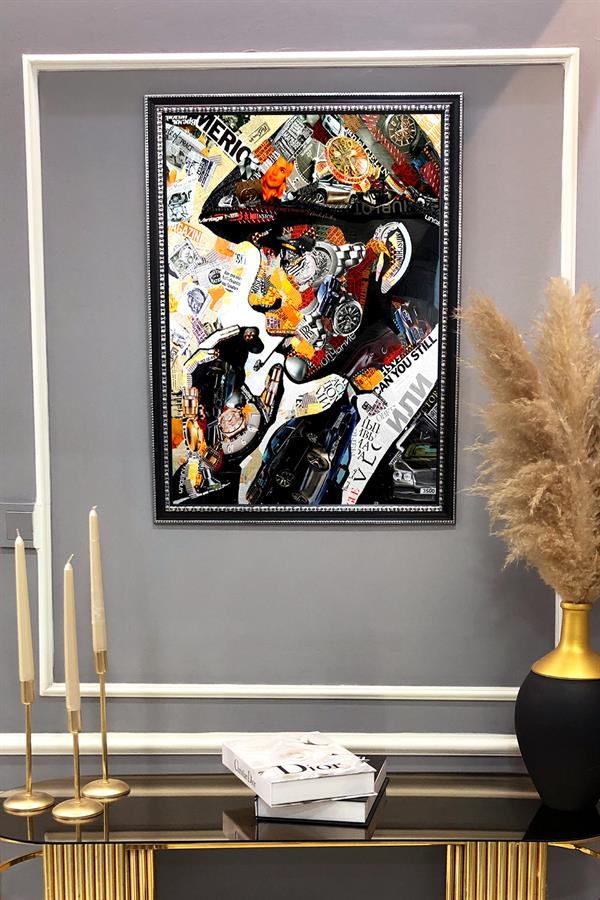 Dekoratif Modern Çerçeveli Thomas Shelby Desenli Duvar Tablosu 50x70 CM