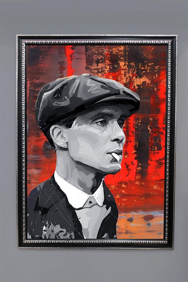 Dekoratif Modern Çerçeveli Thomas Shelby Desenli Duvar Tablosu 50x70 CM