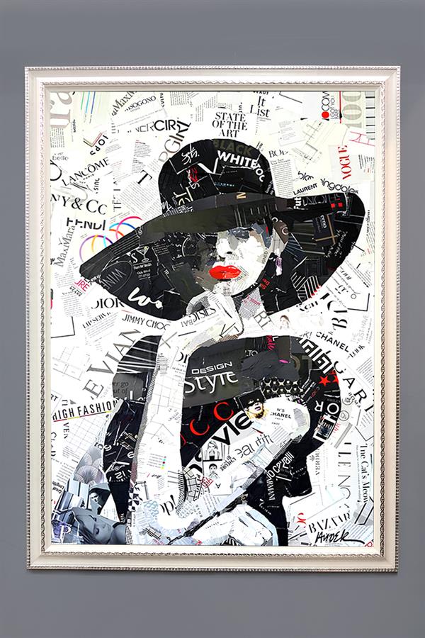 Dekoratif Modern Çerçeveli Vogue Moda Kadın Desenli Duvar Tablosu 50x70 CM