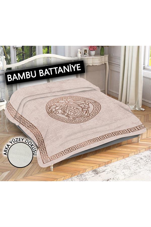 Dekoratif Modern Desenli %100 Bambu Kumaşlı Battaniye