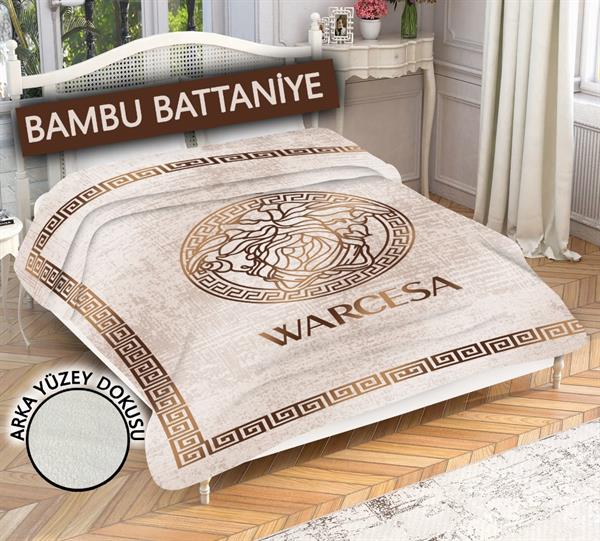 Dekoratif Modern Desenli %100 Bambu Kumaşlı Battaniye
