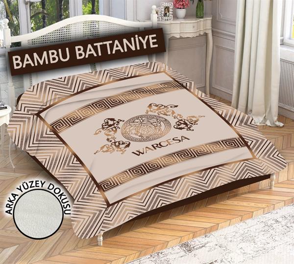 Dekoratif Modern Desenli %100 Bambu Kumaşlı Battaniye