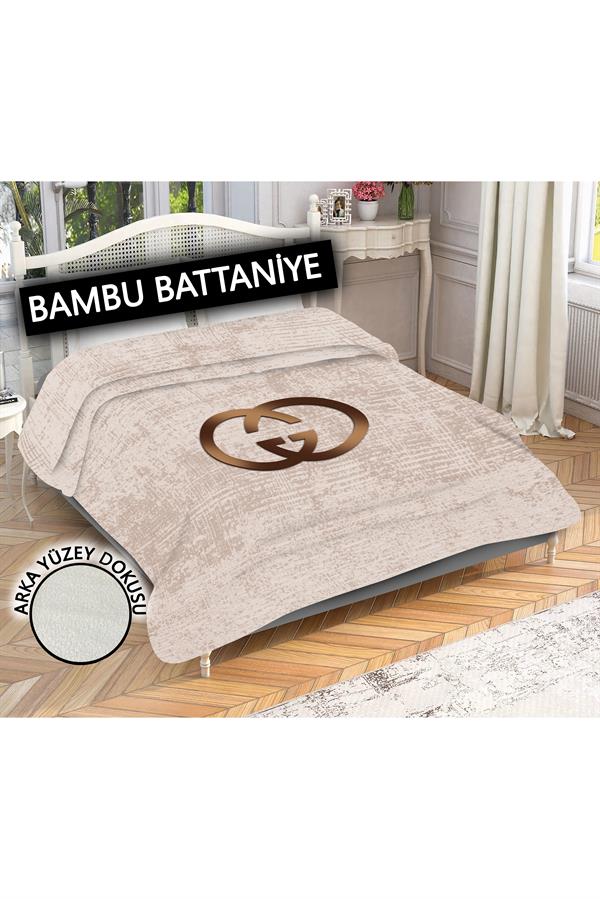 Dekoratif Modern Desenli %100 Bambu Kumaşlı Battaniye