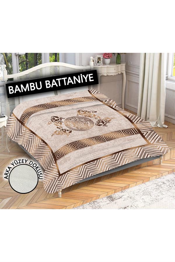 Dekoratif Modern Desenli %100 Bambu Kumaşlı Battaniye