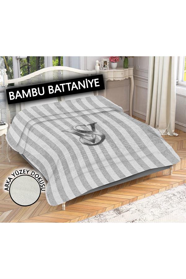 Dekoratif Modern Desenli %100 Bambu Kumaşlı Battaniye