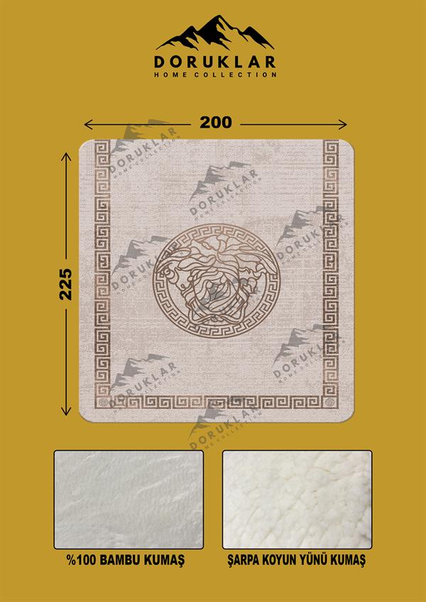 Dekoratif Modern Desenli %100 Bambu Kumaşlı Battaniye