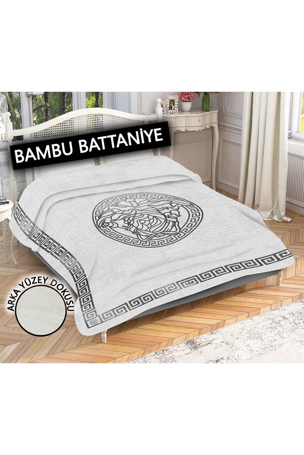 Dekoratif Modern Desenli %100 Bambu Kumaşlı Battaniye