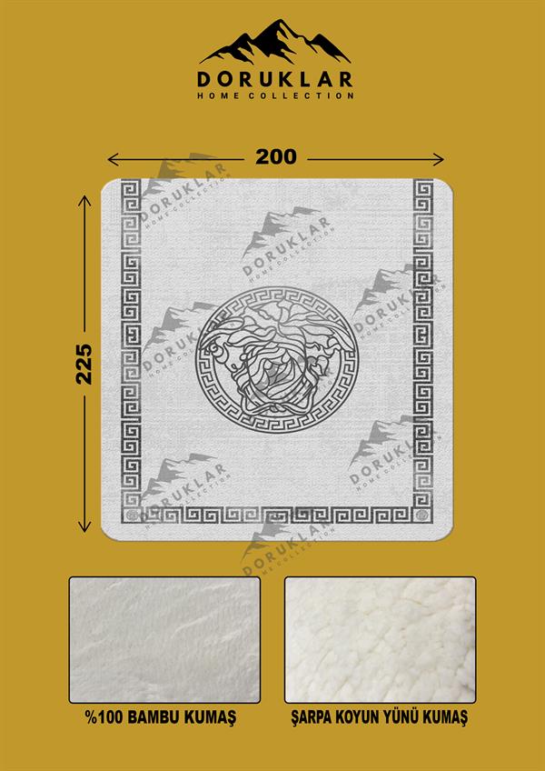 Dekoratif Modern Desenli %100 Bambu Kumaşlı Battaniye
