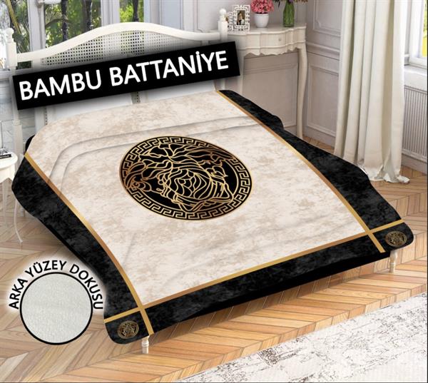 Dekoratif Modern Desenli %100 Bambu Kumaşlı Battaniye