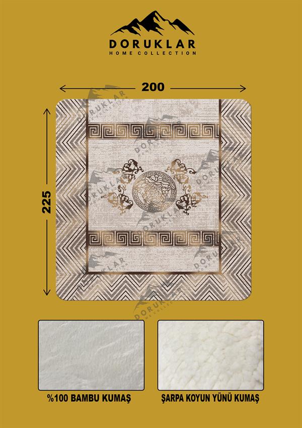 Dekoratif Modern Desenli %100 Bambu Kumaşlı Battaniye