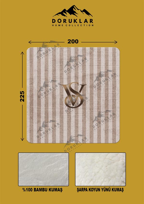 Dekoratif Modern Desenli %100 Bambu Kumaşlı Battaniye