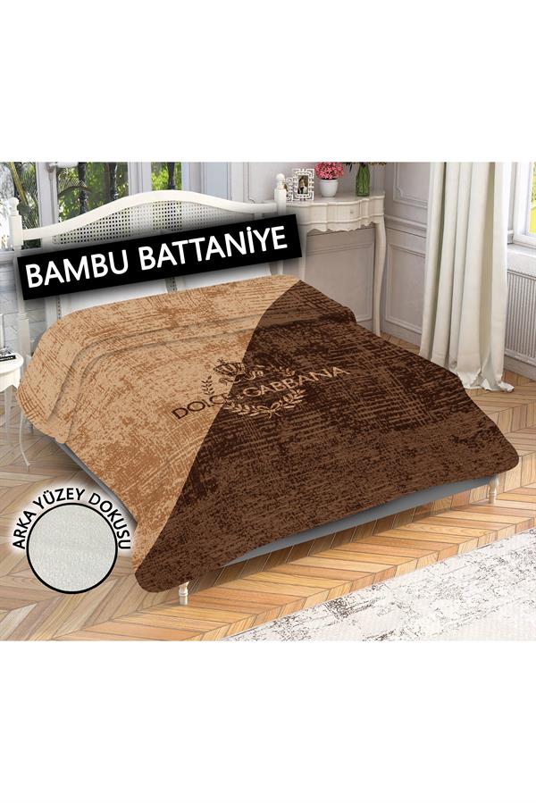 Dekoratif Modern Desenli %100 Bambu Kumaşlı Battaniye