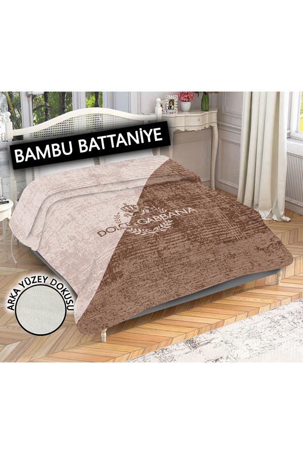 Dekoratif Modern Desenli %100 Bambu Kumaşlı Battaniye
