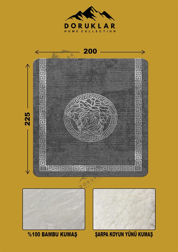 Dekoratif Modern Desenli %100 Bambu Kumaşlı Battaniye
