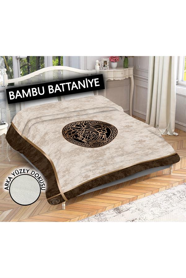 Dekoratif Modern Desenli %100 Bambu Kumaşlı Battaniye