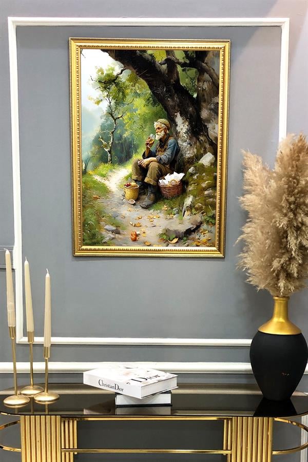 Dekoratif Modern Desenli Çerçeveli Duvar Tablosu 50x70cm RÜYA15