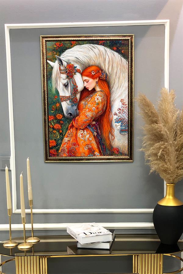 Dekoratif Modern Desenli Çerçeveli Duvar Tablosu 50x70cm RÜYA08