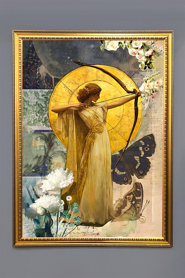 Dekoratif Modern Desenli Çerçeveli Duvar Tablosu 50x70cm RÜYA14